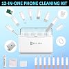 Kit de limpieza para iPhone para puerto de carga, kit de limpieza para AirPod y teléfono, blanco | Multiherramienta, limpiador de iPhone, cable de reparación Lightning USB C para altavoz, conector de iPad, compacto y portátil, con estuche de almacenamiento 3