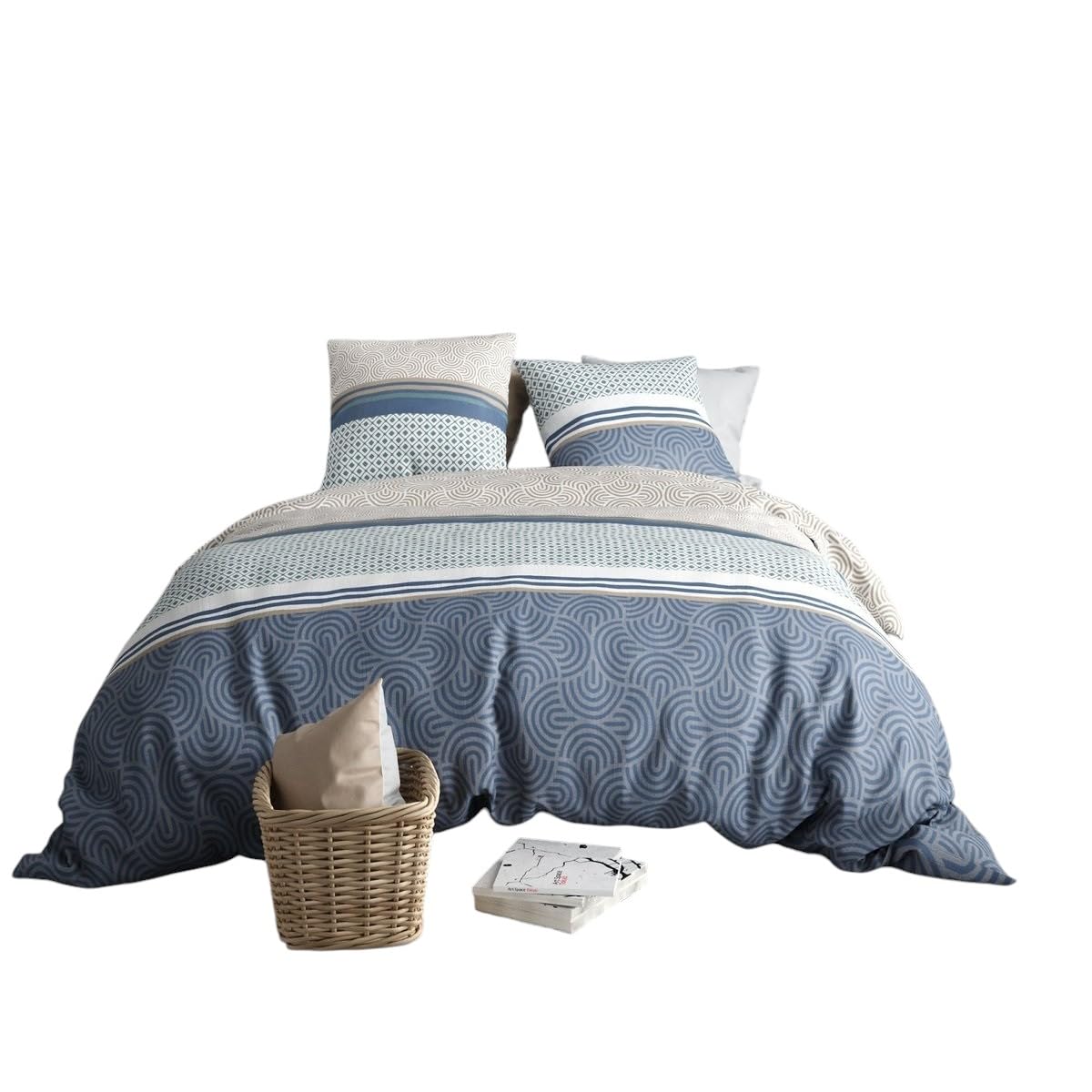 Housse de couette 240 x 260 1001kdo Canopia avec ses deux taies d'oreiller assorties