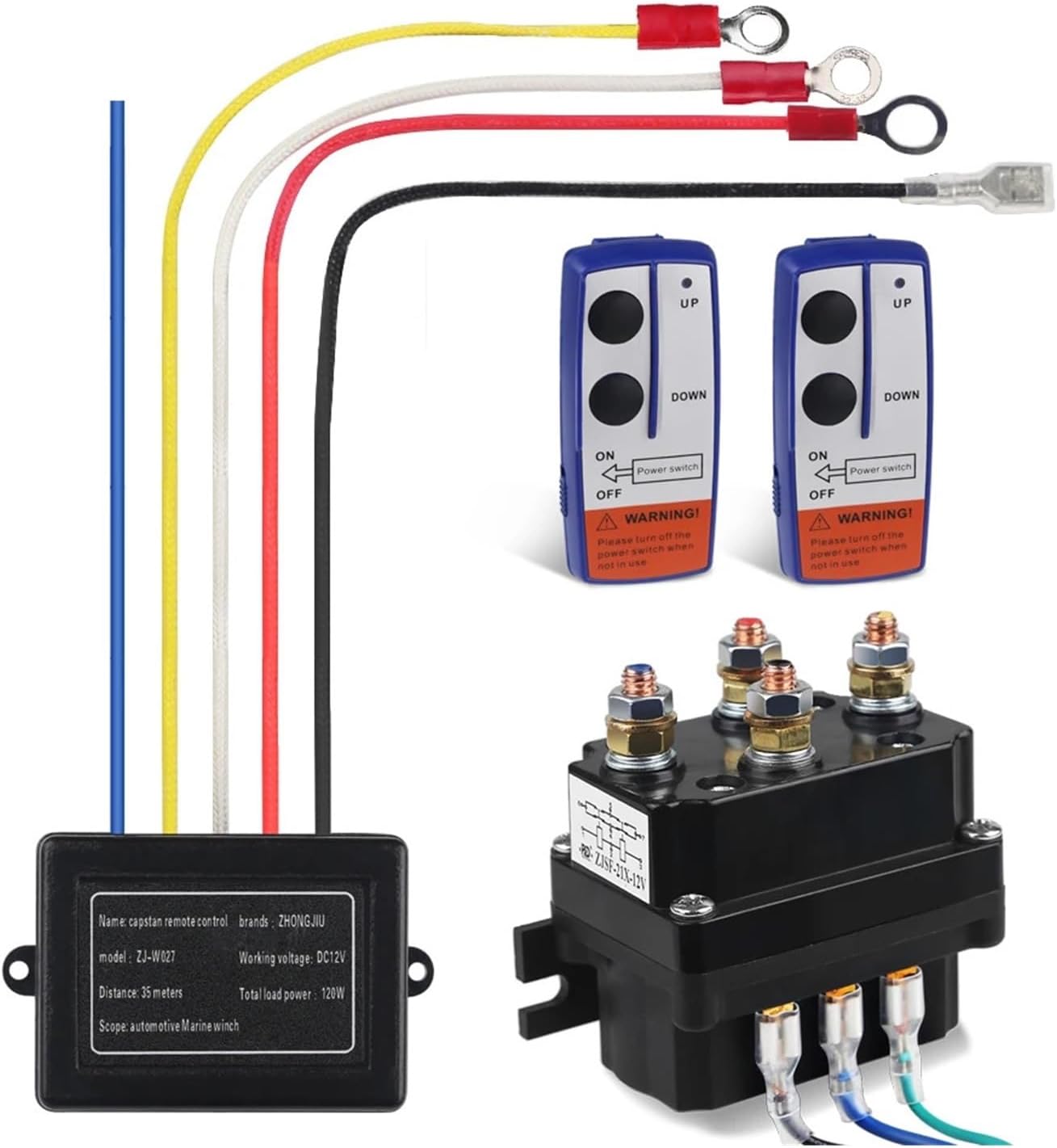 Winch Remote Contactor 12V 250A Winch Control Solenoid Relay Twin Wireless Remote Kit(CZ351)