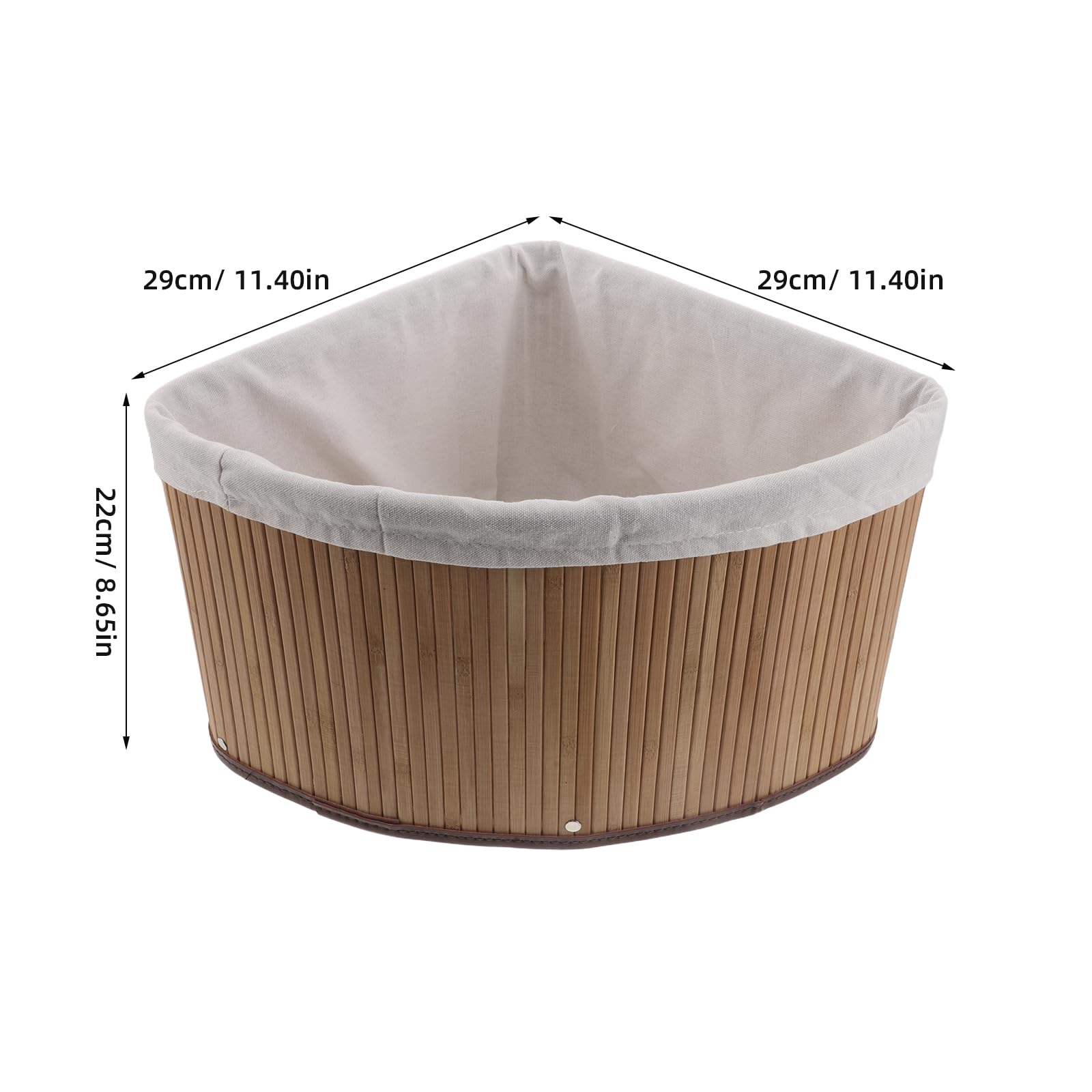 Dreieckiger Handgewebter Aufbewahrungskorb mit Einlage Platzsparender Eckregal Organizer 29 X 22cm für Küche und Haushalt