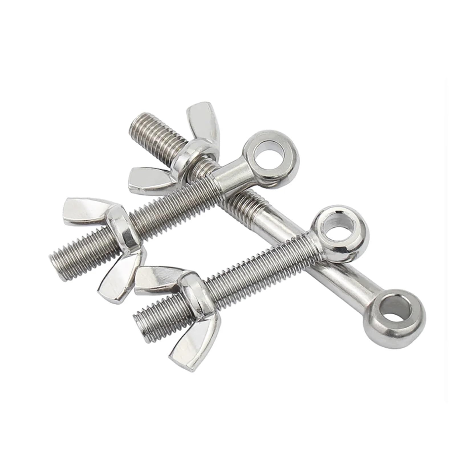 EBZFASO Wing Nuts Assortment Kit, 304 SS Wing Nuts Union Bolt Butterfly Nut Fisheye Screw Set(5set M5X35)