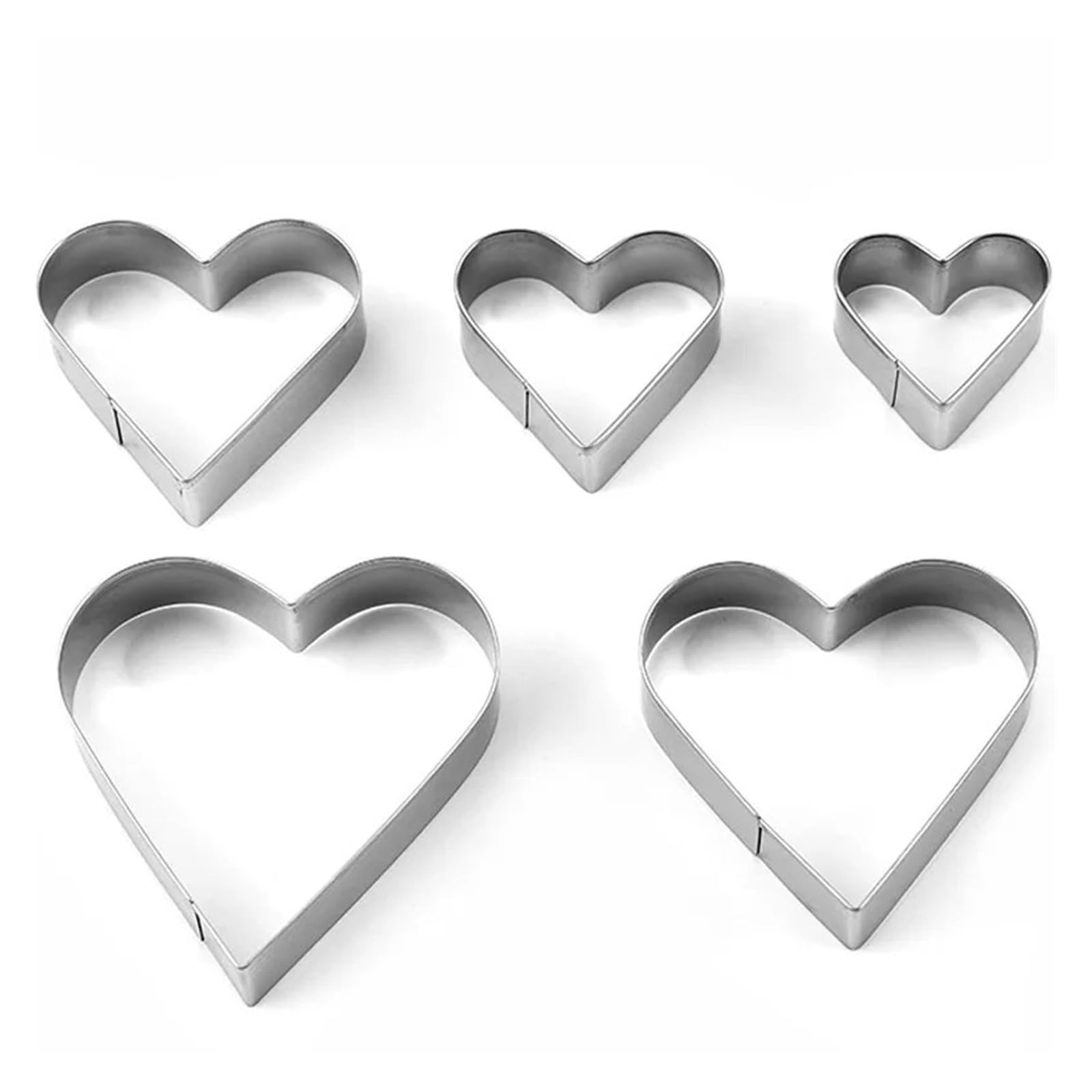 5 uds DIY corazón de amor cortador de galletas de acero inoxidable herramientas for hornear corazón de acero inoxidable moldes de galletas for herramientas de pastel del Día de San Valentín