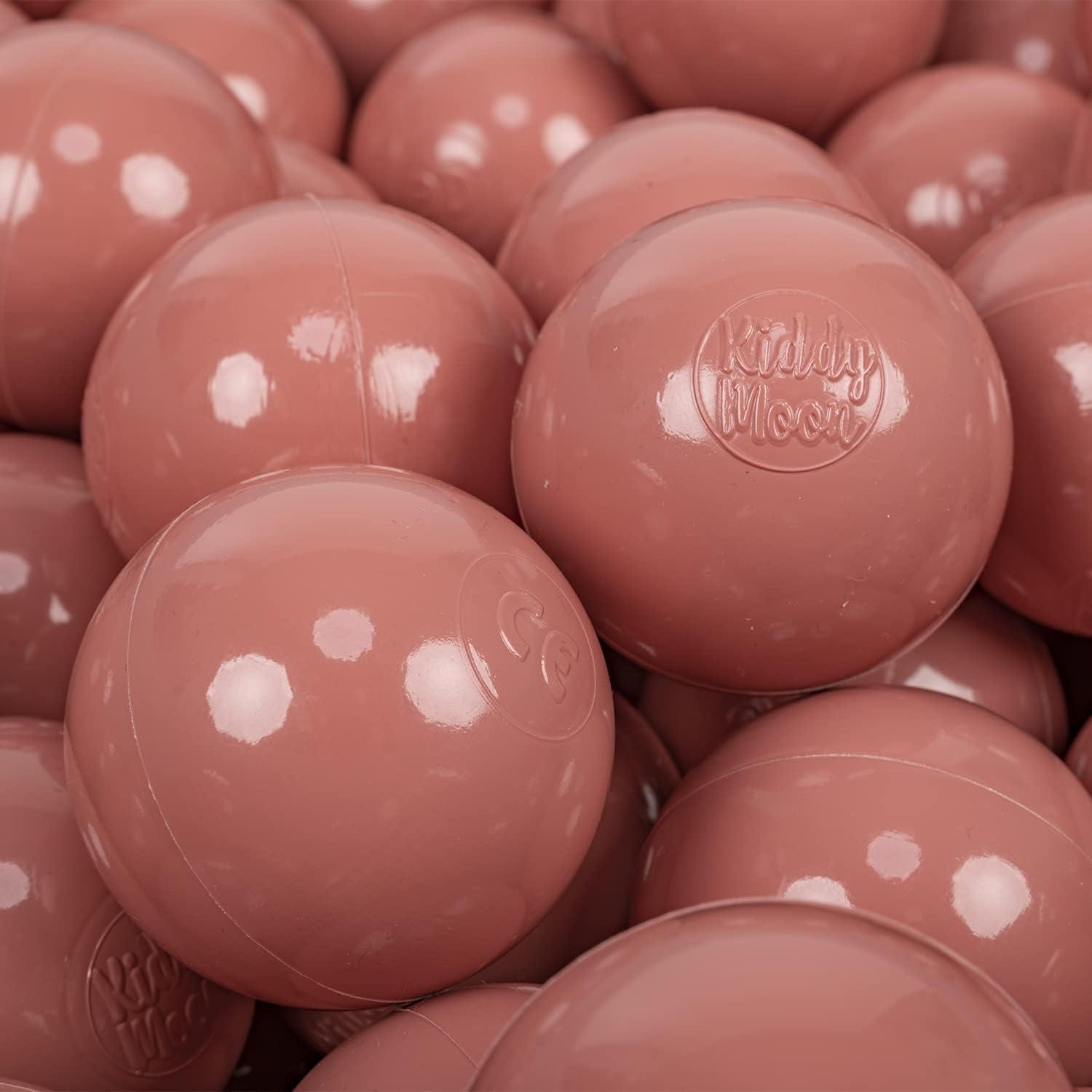 KiddyMoon 300 Balls/7Cm-2.75In Soft Plastic Play Balls For Children Colourful Certified Made In EU, Salmon Pink
