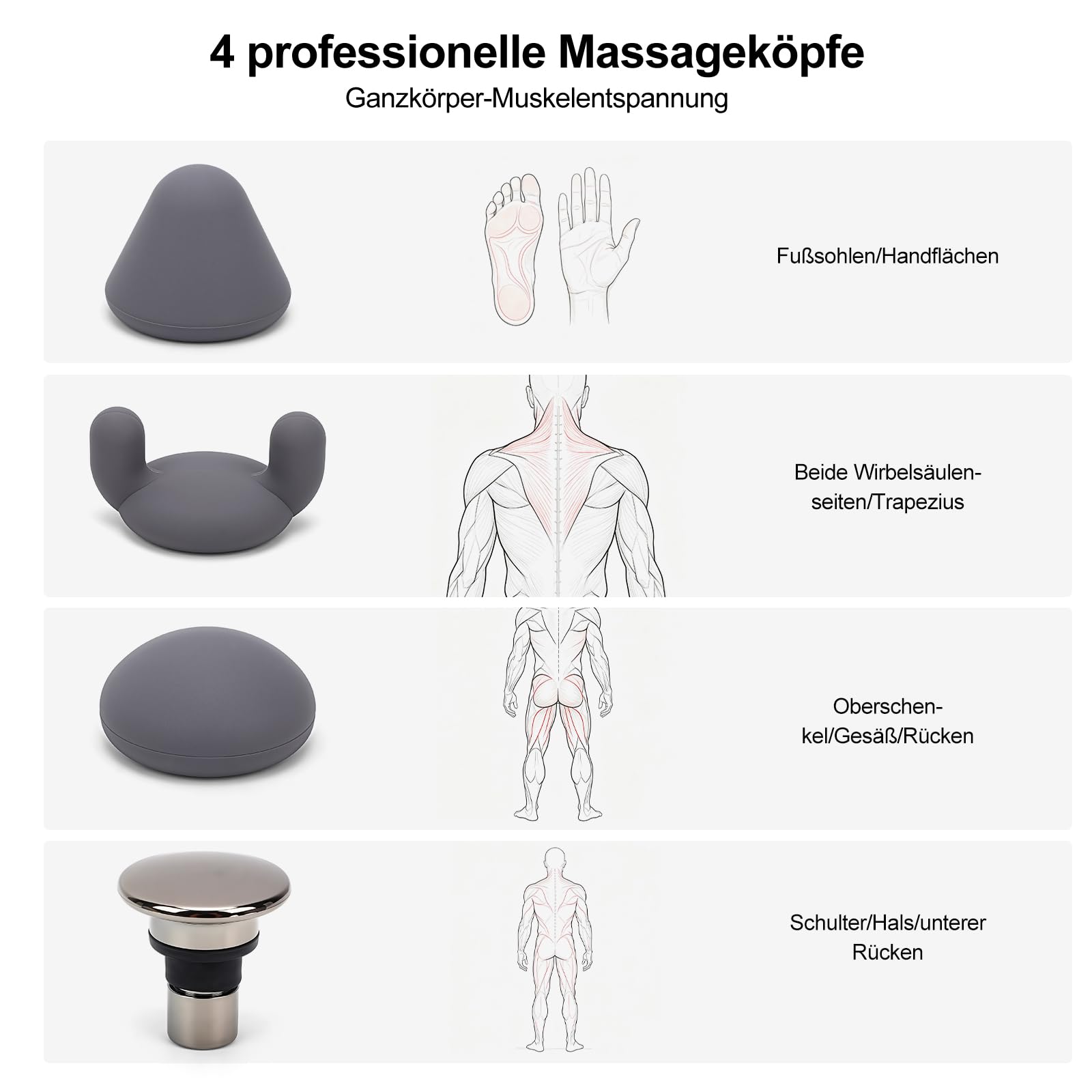Mini Massagepistole mit Wärmefunktion, 12mm Hub, 420g