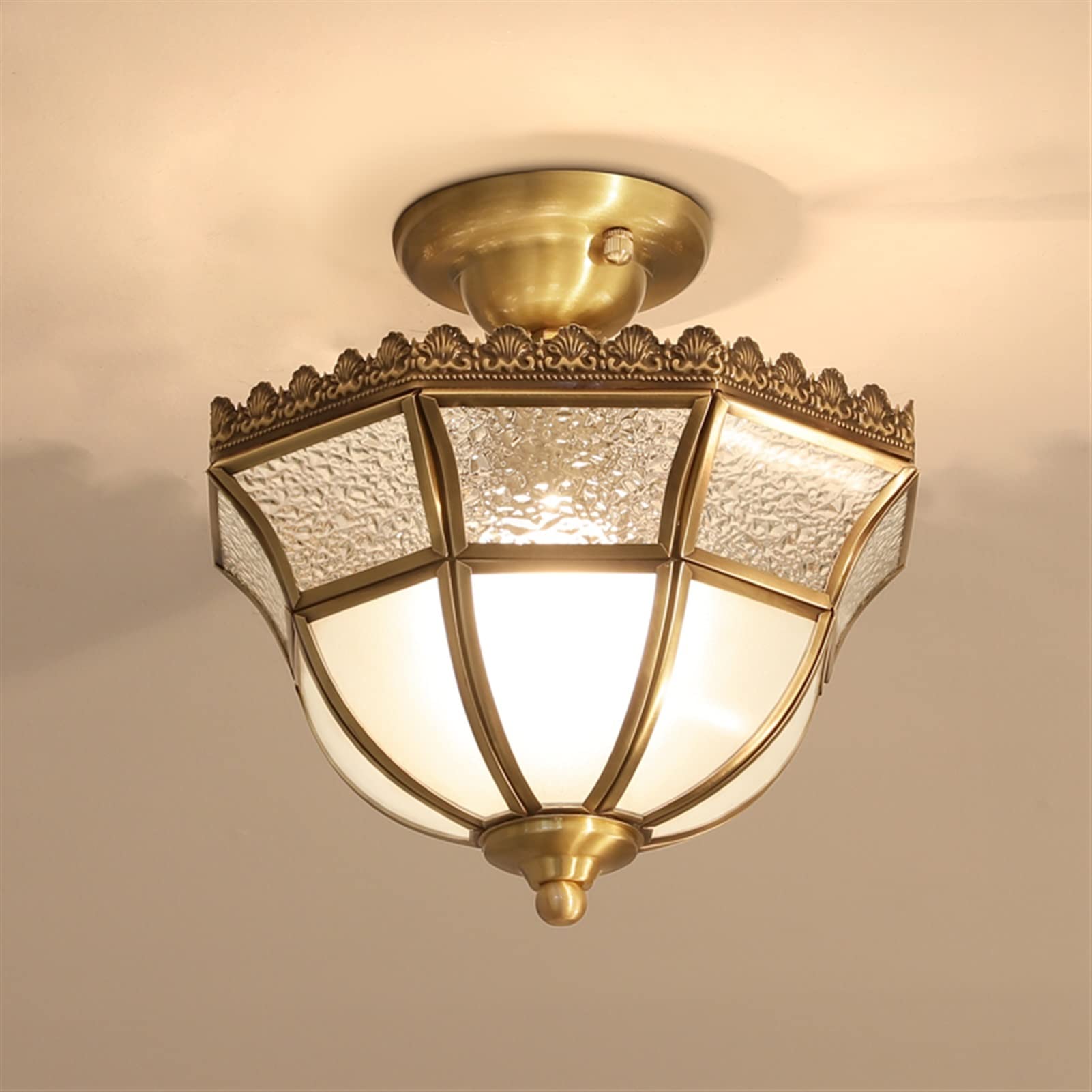 Plafonnier en cuivre LED chic et moderne pour balcon et salon