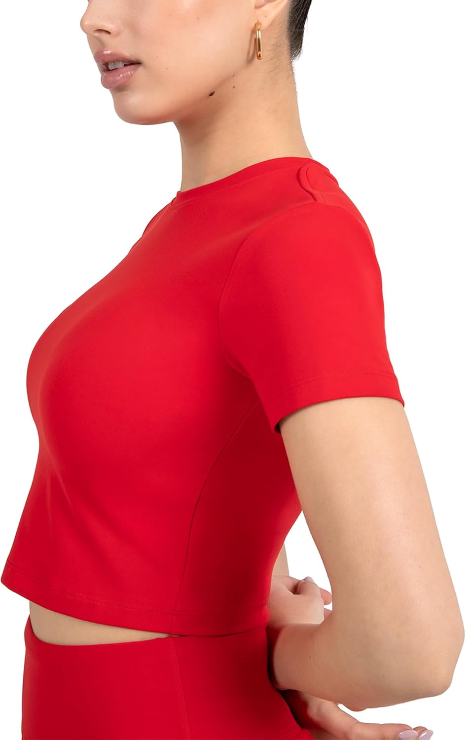 YITTY Active Women's Ultraluxe Essential Crop Tee, Athleisure, 4-Way-Stretch - Image 3