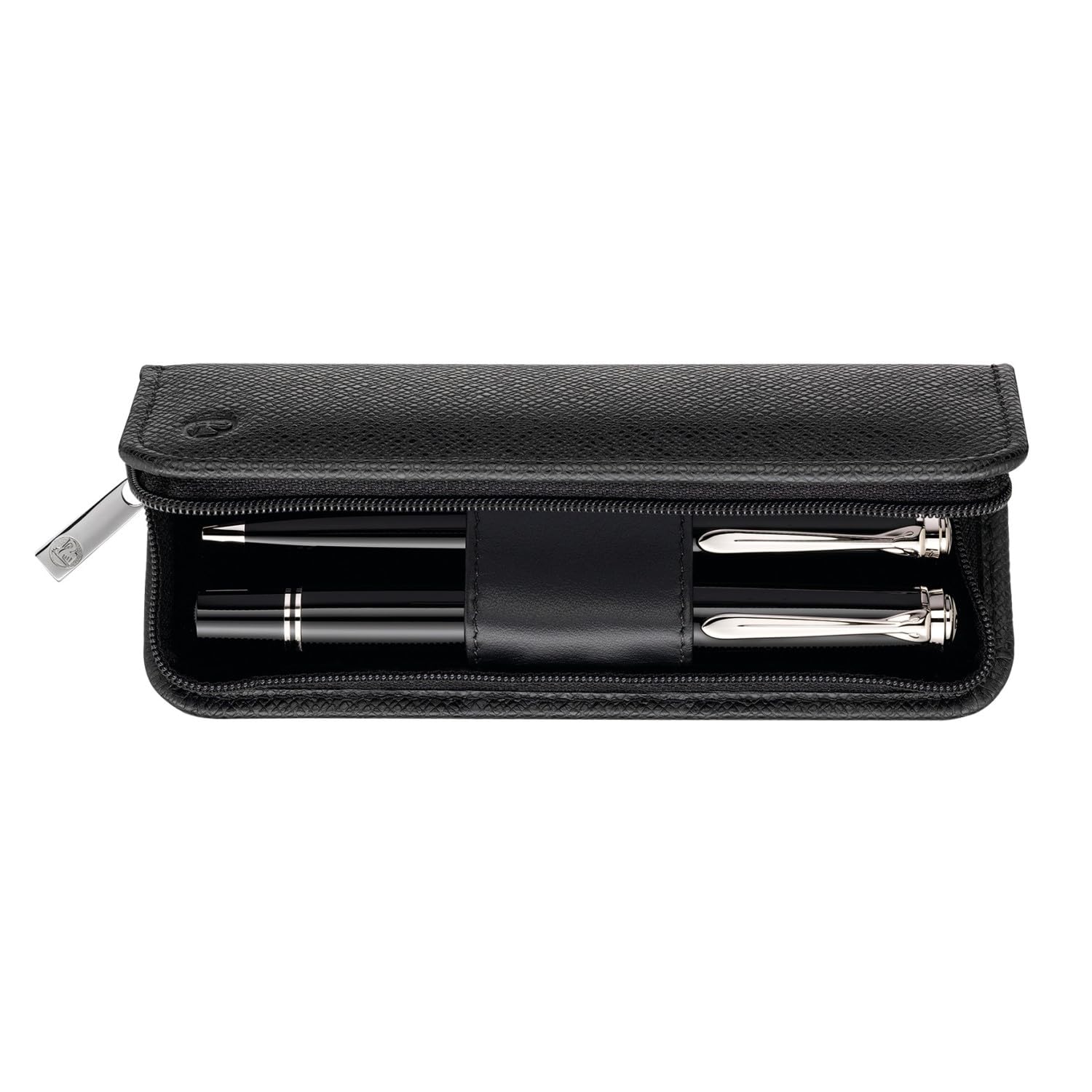 Pelikan® Etui na Pióro wieczne Kulkowe Długopis Skórzane Engrained | Ochrona Ochraniacz Pokrowiec Piórnik Futerał Kabura | Biuro Szkoła Studia Praca | Eleganckie Skórzane | Czarne