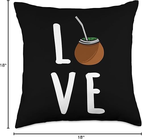 Miniatura 4 de Yerba Mate Design Love South American Tea Love Yerba Groud Outfit Mate Tea Drinking Lover - Almohada de 18 x 18 pulgadas, multicolor