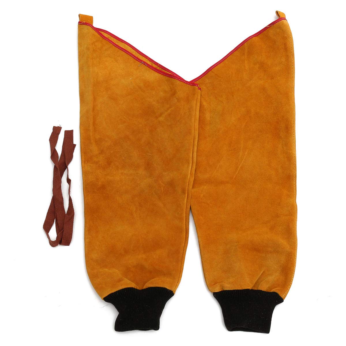 1 paire de manchons de soudage en cuir de vache avec manchette élastique pour protéger les soudeurs