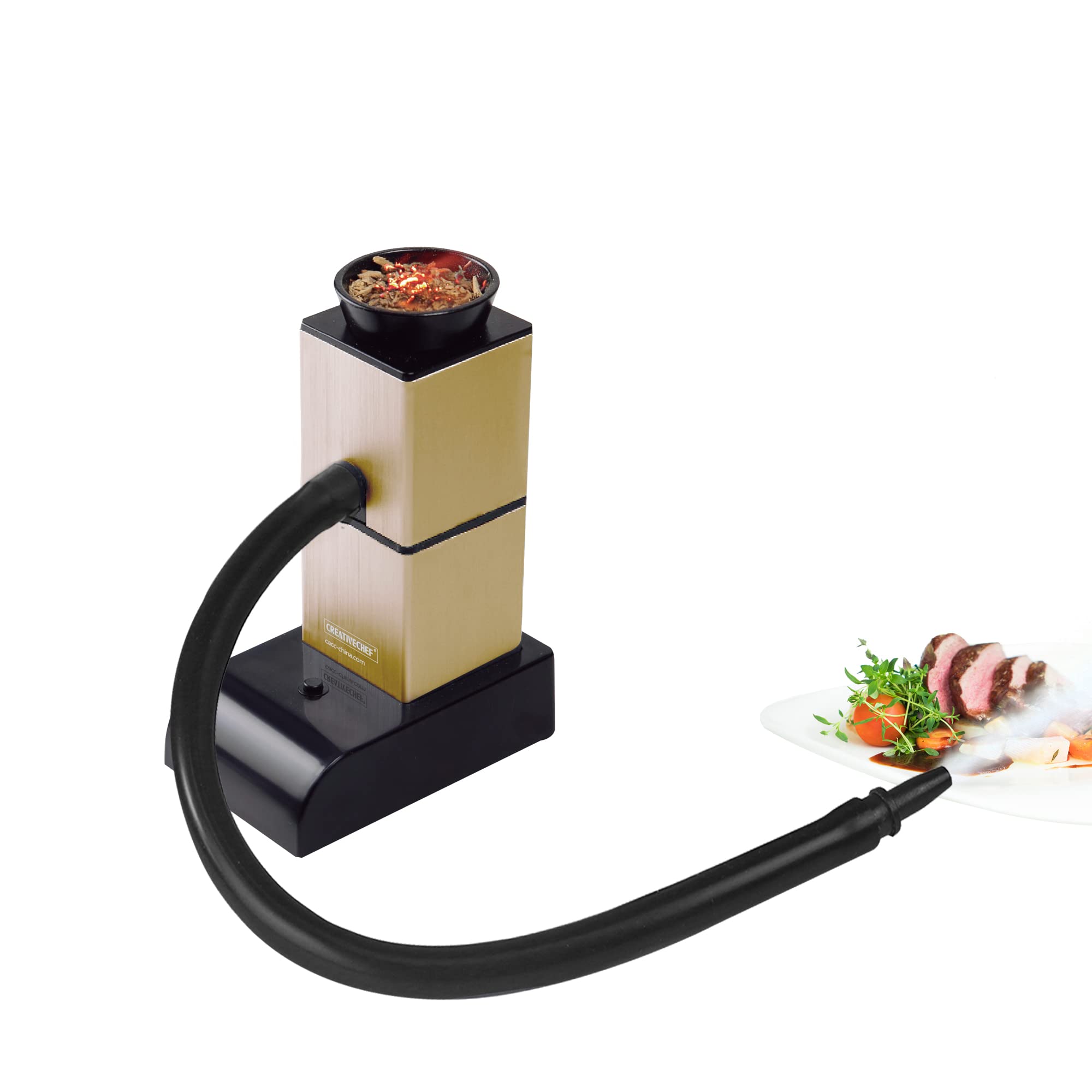 CREATIVECHEF Handheld Smoker smoking gun Cocktail Smoker Mini Smoker to Enhance Taste for Meat Sous Vide BBQ Cocktail Drinks&Cheese(SG18-Golden)