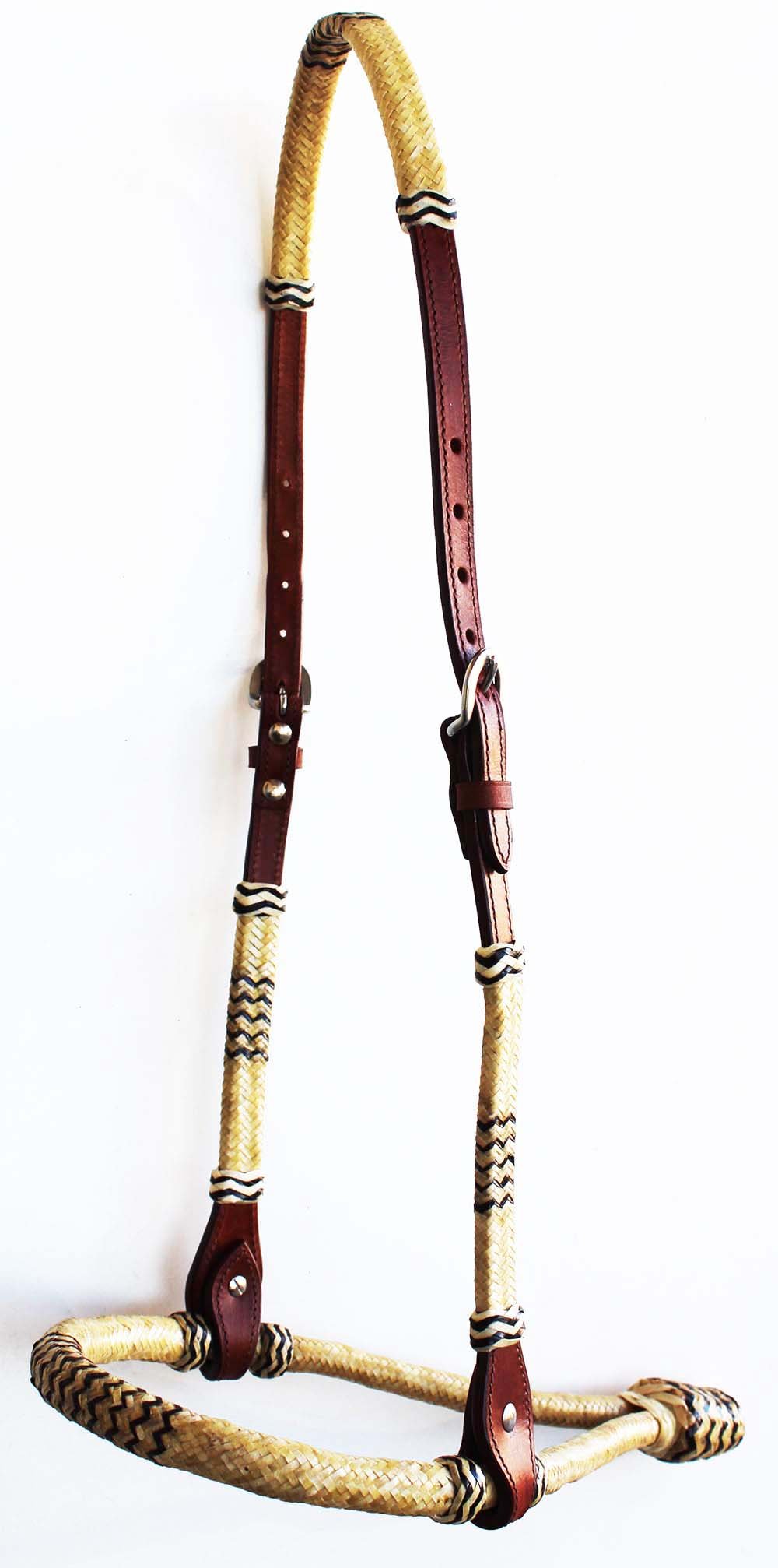 FERGRELM Horse Western CORE BOSAL Hackamore BITLESS Bridle Headstall Mecate 27902