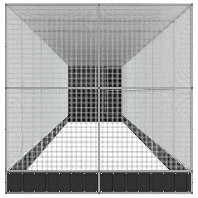 Foto 7 de 8 de vidaXL Pajarera con extensión Acero Plateado 1244x203x216 cm