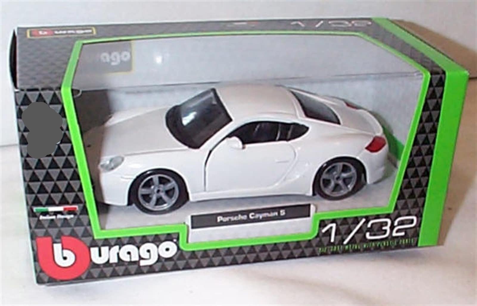 Burago P0RSCHE Cayman S In White car 1:32 scale diecast model