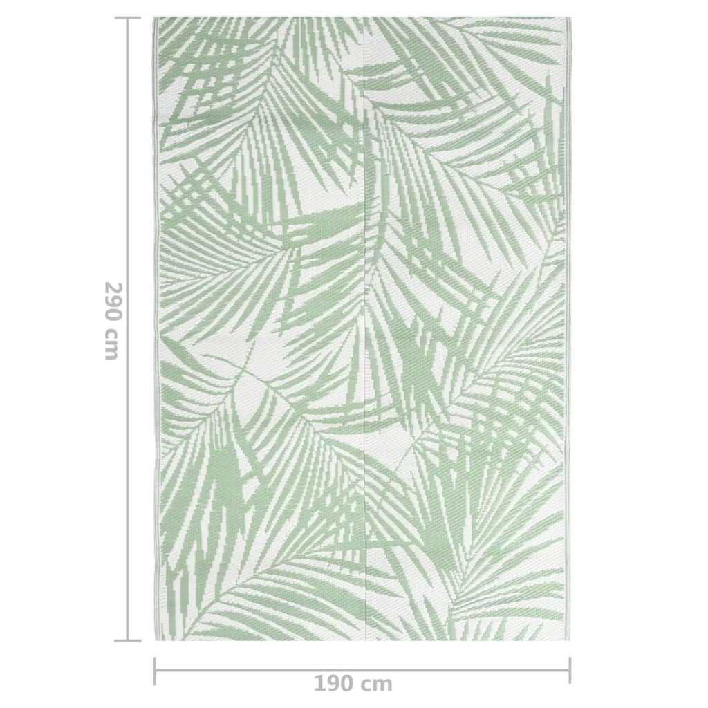 vidaXL Alfombra de Exterior Jardín Patio Terraza Balcón Salón Sala de Estar Piscina Decoración Adorno Alfombrilla Suelo PP Verde 190x290 cm