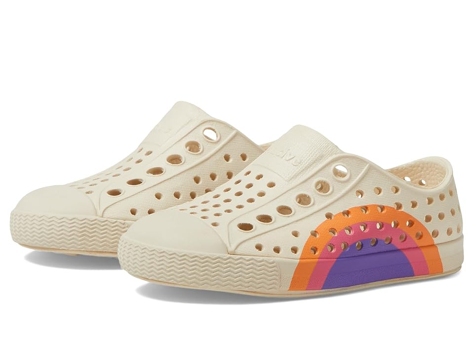 Native Shoes Kids Jefferson Sugarlite Block (Toddler) (Bone White/Bone White/Apricot Dazzle Ultra Circle) Kid's Shoes INTERNATIONAL SHIPPING