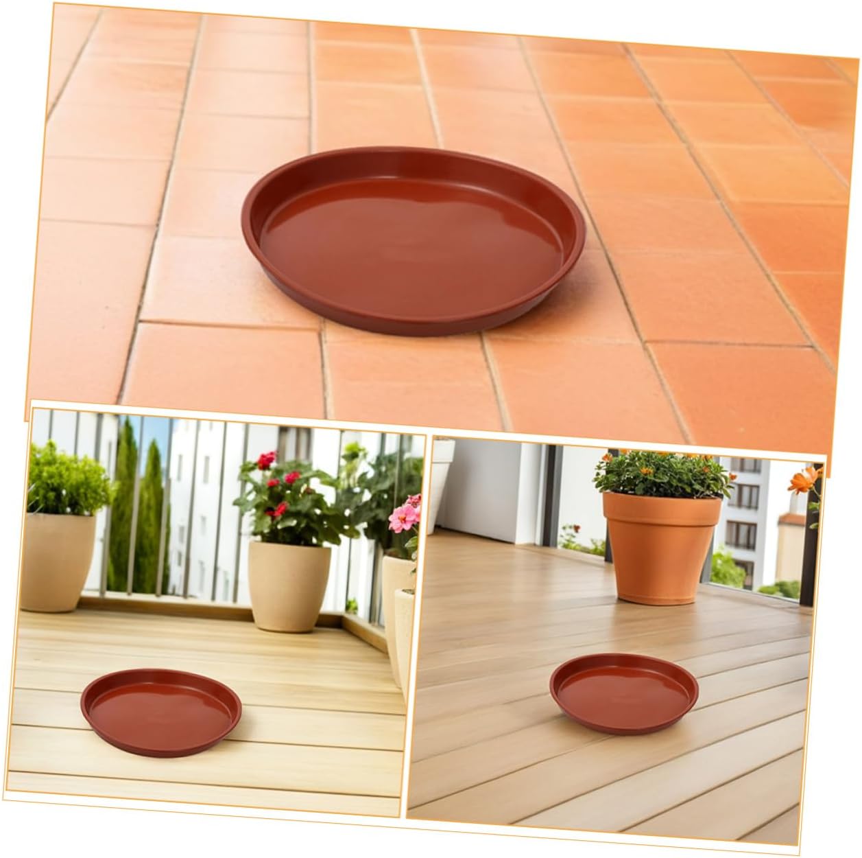 BESPORTBLE 25pcs Red Plastic Plant Pot Saucers 25cm Diameter Succulent Planter Drainage Trays Indoor Outdoor Water Catcher Plates for Garden Balcony
