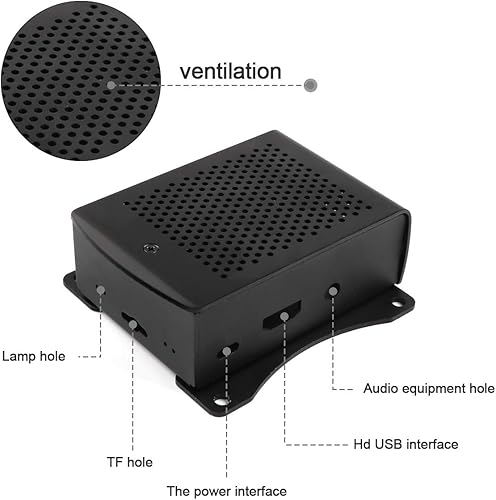 Miniatura 4 de MakerFocus Raspberry Pi - Funda con ventilador, carcasa de aleación de aluminio Raspberry Pi 3B+ con disipador de calor y destornillador para RPi 3B