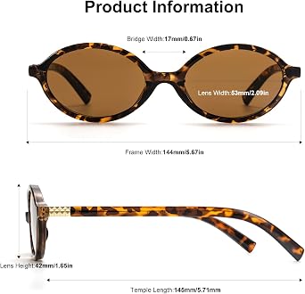 ViewJoy Retro Oval Sunglasses for Women Vintage 90s Y2K Trendy Designer Sun Glasses