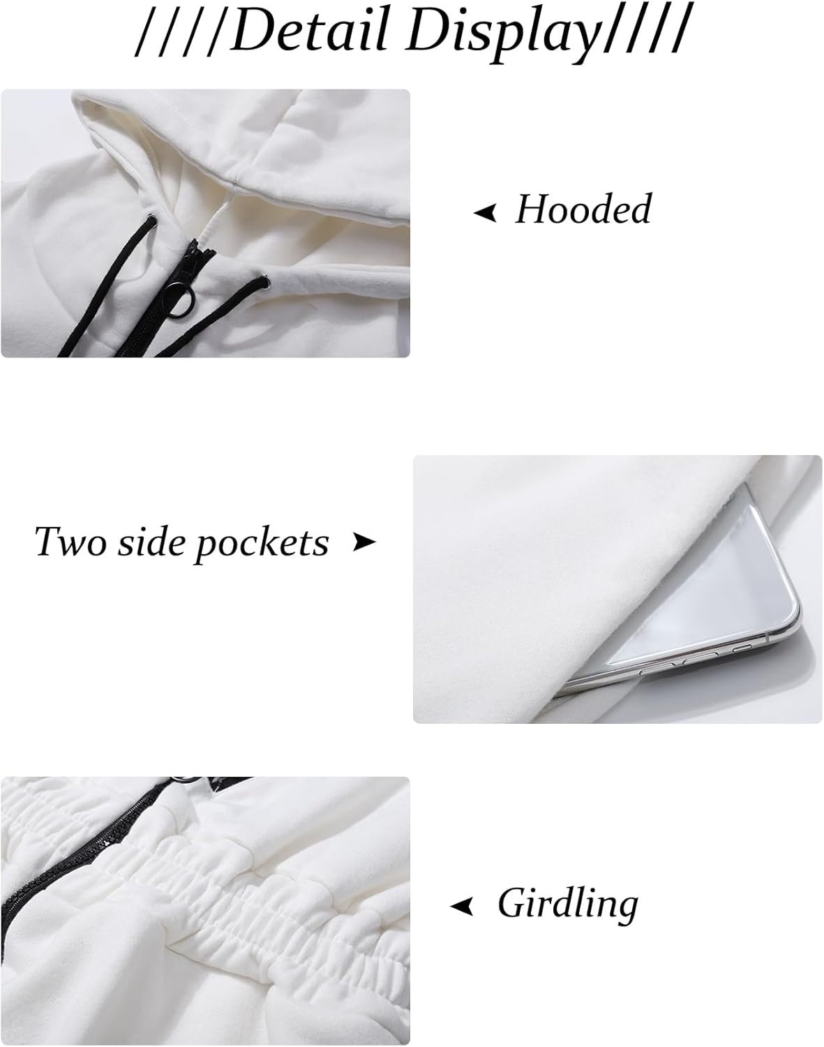 COZYPOIN Women Fleece Jumpsuits One Piece Outfits Hooded Sweatshirt Set High Waist Ladies Jumpsuit - Image 6