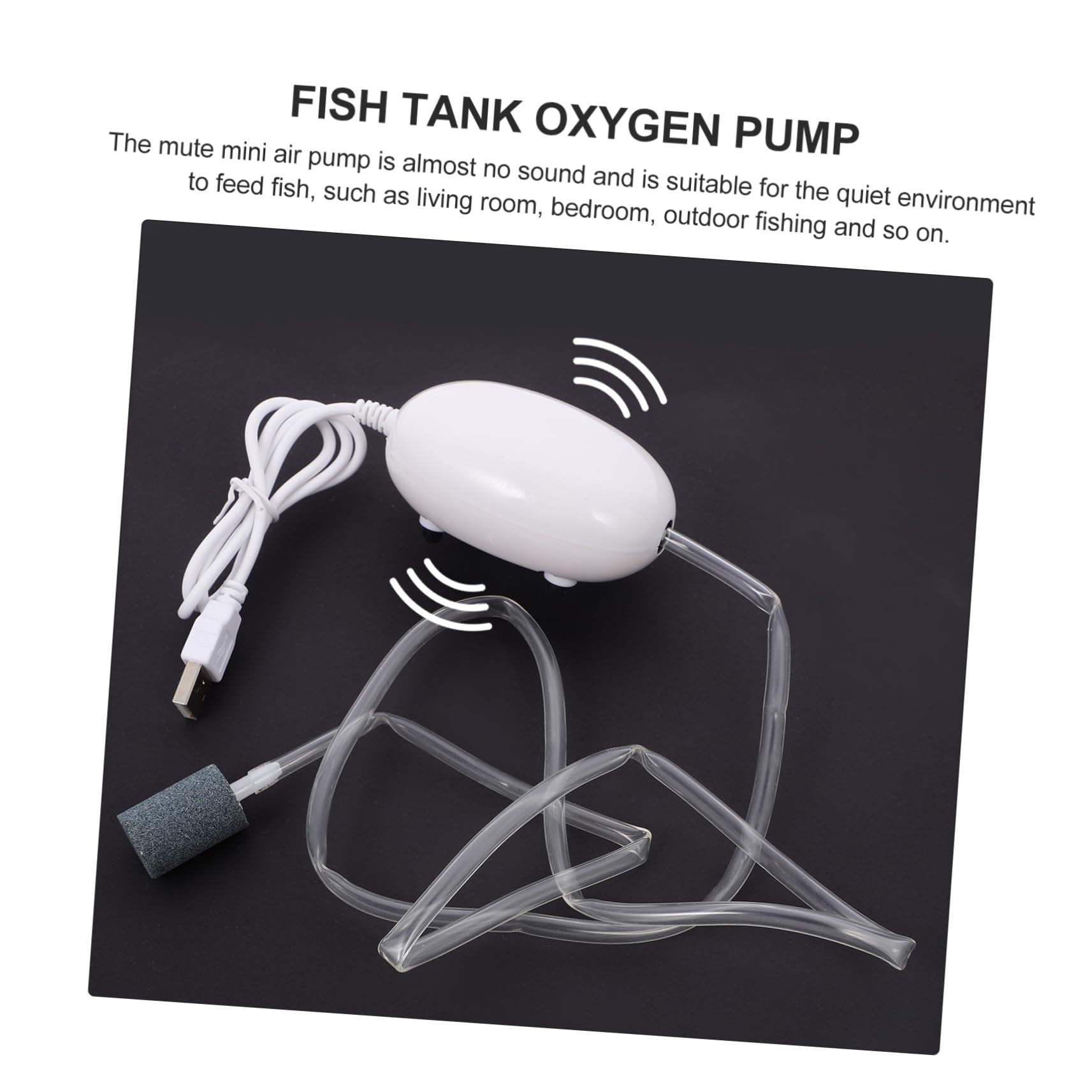 Sosoport tragbare luftpumpe USB Sauerstoffpumpe Aquarium Luftpumpe Tragbare Aerator Pumpe USB- -Tank - Mini Aquariumbelüfter Abs Weiß