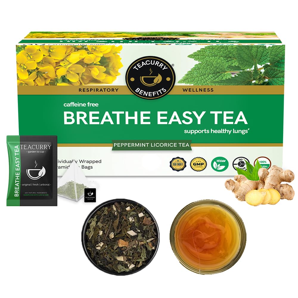 Teacurry Lung Detox Tea - 1 Month, 30 Tea Bags, Quit Smoking Tea, Helps in Lung Detox - Breathe Easy Tea
