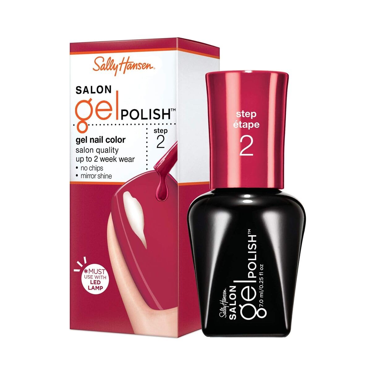 Amazon.com: Sally Hansen Salon Gel Polish, Step 2, Crazy Crimson