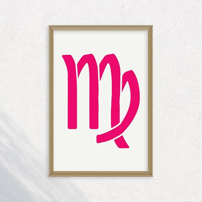 (unframed) Wall Art Print Of Virgo Sign Stencil - Eco-friendly Poster, Custom Decor For Home, Office, Bedroom, Bath Room, Living Room, Dining Room, Made In Usa, Premium (14x11 IN) - 0a5127PI