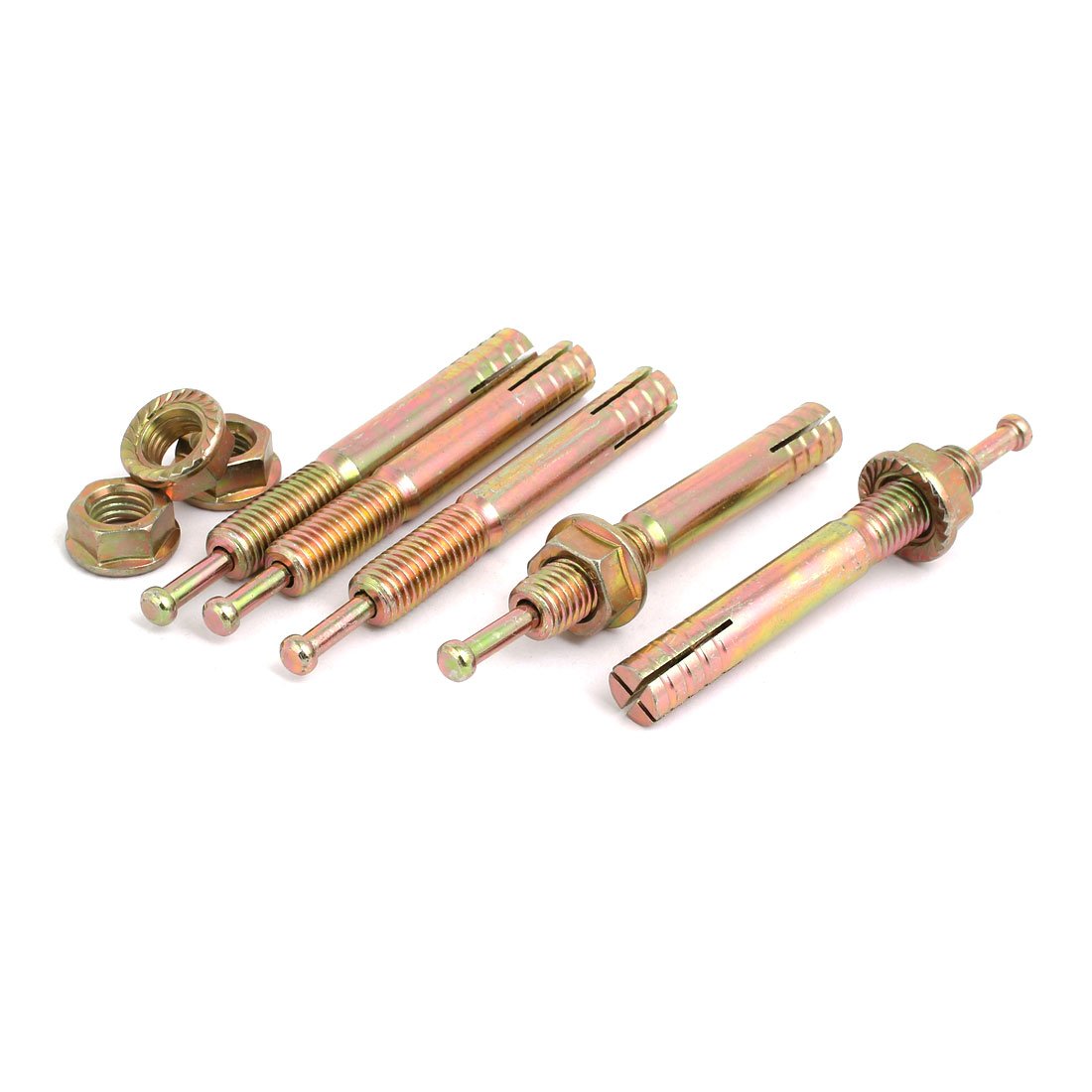 Aexit M12x90mm Zinc Fastener Plated Hammer Drive Anchor Expansion Bolt Fastener 5pcs Model:49as69qo27