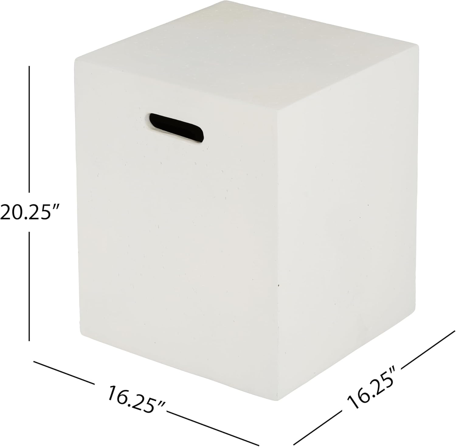Christopher Knight Home Hearth Outdoor Tank Holder, Lightweight Concrete Tank Table, Concrete Fire Side Table, Metal Stand, Propane Cover Storage Hideway for Gas Fire Pits, No Assembly Needed, White