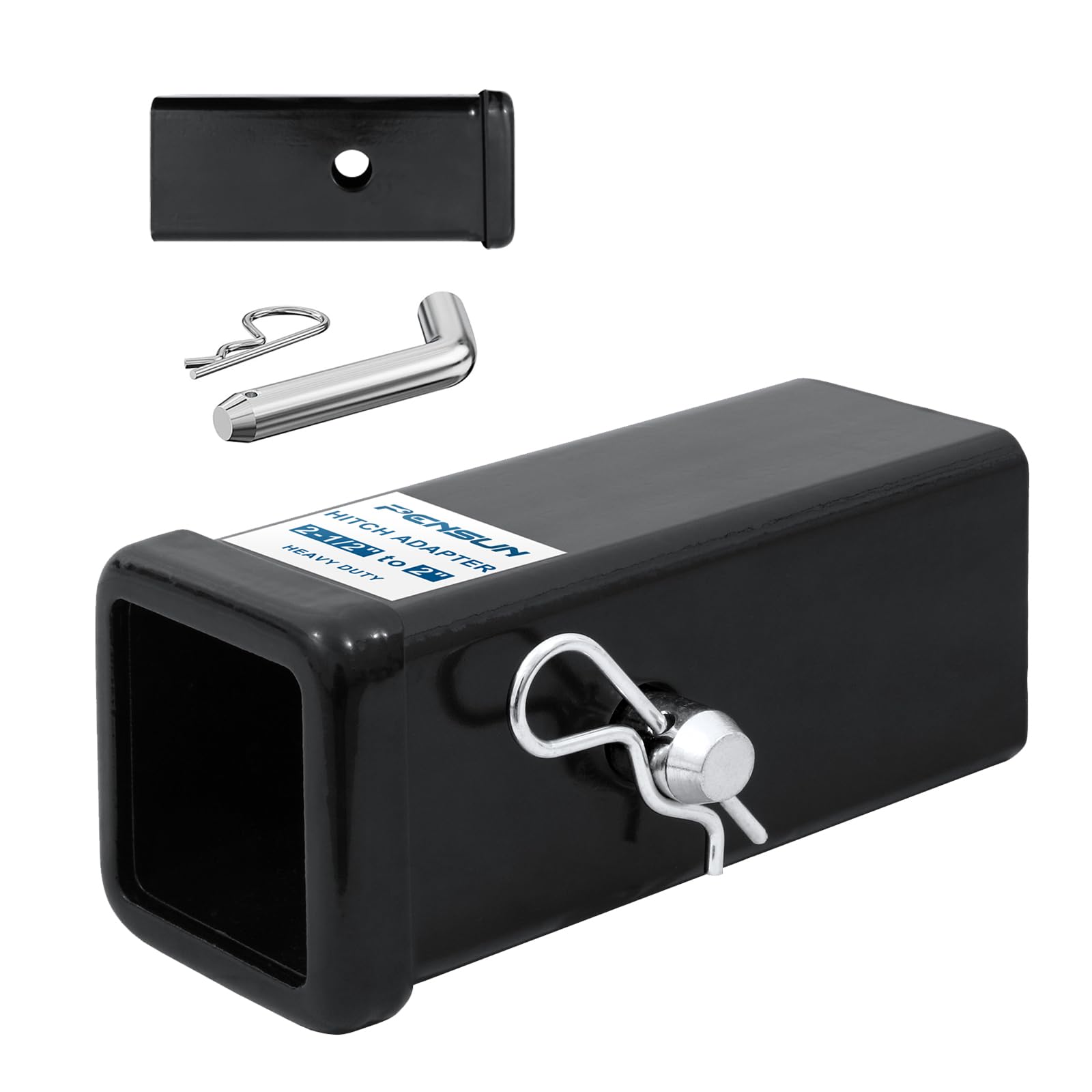 PENSUN 2.5" to 2" Trailer Hitch Receiver Adapter Fit for 2-inch Trailer Hitch Attachments 2.5-inch Trailer Hitch Receiver Tube with Hitch Pin and Clip