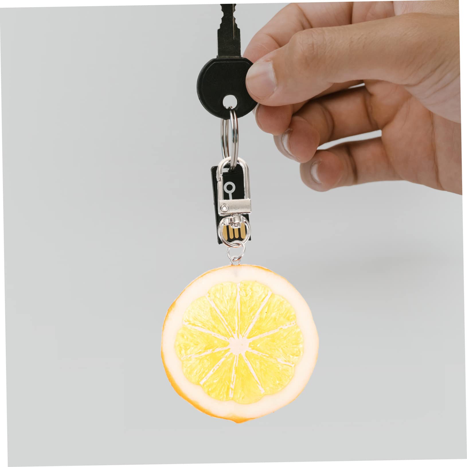 Llavero único Llavero rodaja de limón Llavero Mochila con Forma de Fruta Colgante Bolso Colgante (Naranja x 10 Piezas 9,5 x 5,5 cm)