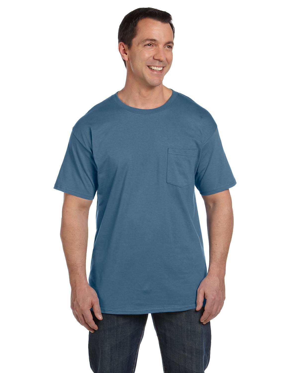 Hanes Beefy-t Pocket T-Shirt, Heavyweight Cotton Pocket tee For Men, Full-Cut T-Shirt, 1 Or 2 Pack Camiseta Hombre (Pack de 2)