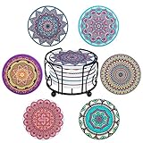 🍮 Kratzfest Korkbasis: Die Rückseite des Untersetzers besteht aus Kork, um zu verhindern, dass der Tisch zerkratzt und abgenutzt wird. Gleichzeitig sorgt die Unterseite aus Natur-Kork dafür, dass, die Untersetzer nicht rutschen.