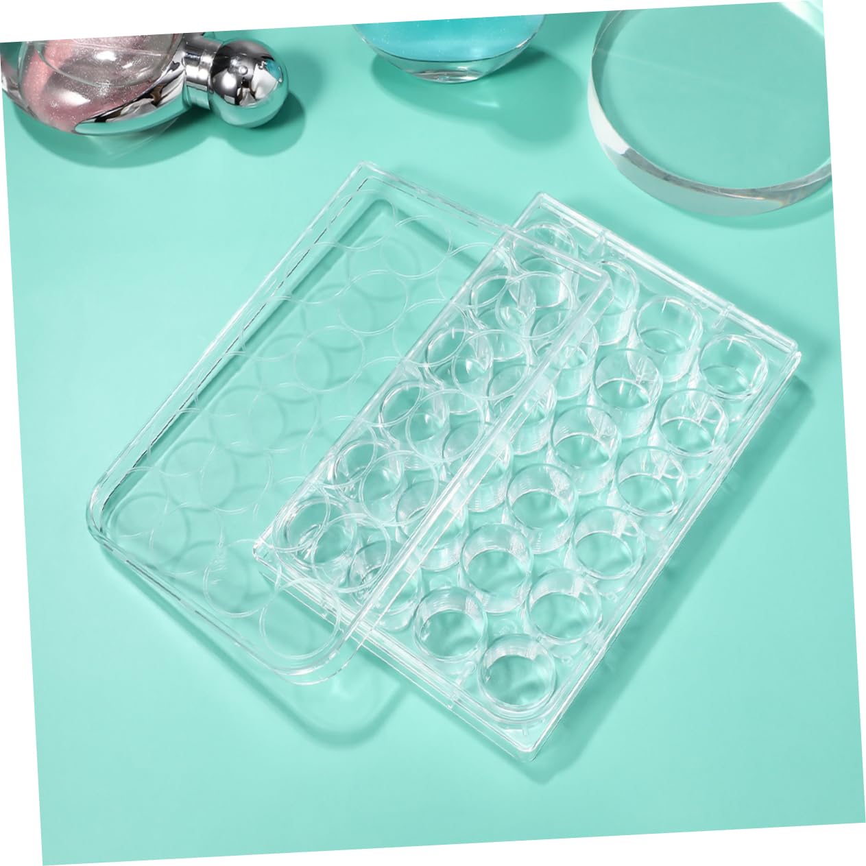 CIYODO 2sets Versatile Plates 24-Hole Cell Culture Trays Lids for Easy Maintenance 2pcs*2