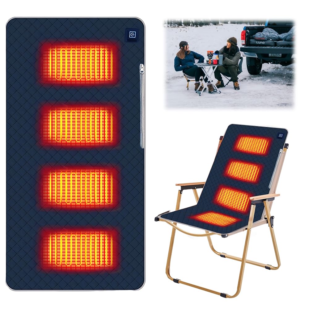 Sitzkissen Beheizbar Outdoor, 45 X 90 cm Beheizbares Sitzkissen, Stadion Sitzkissen Beheizt mit 3 Heizstufen, USB Beheiztes Heizkissen für Ausflug Camping Bürostuhl Sofa
