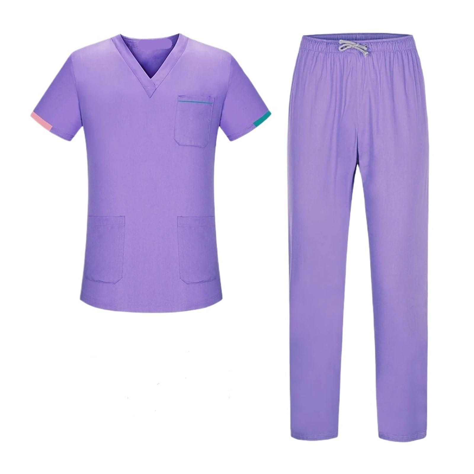 Divisa Infermiere Donna Tute da Lavoro for Infermieri, Uniformi for Sala Operatoria, Abbigliamento da Lavoro for Medici, Set di Camici, Pantaloni(42009-Purple,M)