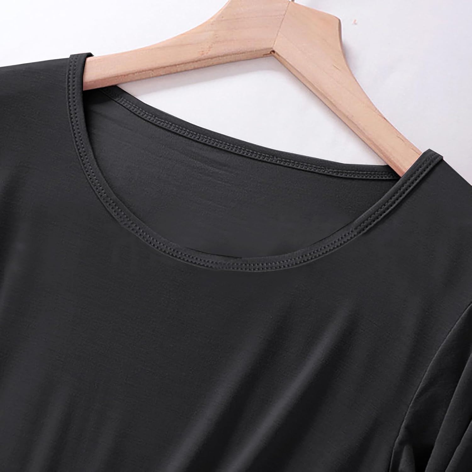 Women Lightweight Pajamas Tops Long Sleeve Plain Lounge T-Shirt Crewneck Soft Pajama Shirts Sleep Tunics Tee - Image 2