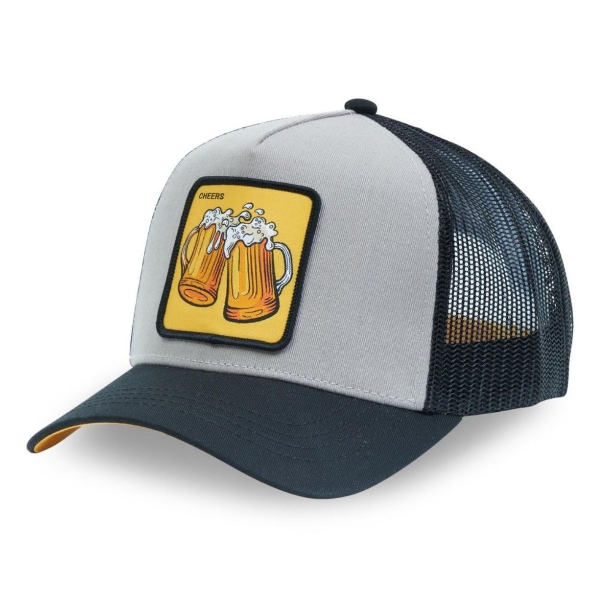 Capslab Cheers Trucker Cap Women/Men/Snapback - Baseball mesh Snapback, with Peak, Peak All-Season Spring Summer Autumn Winter - One Size Yellow