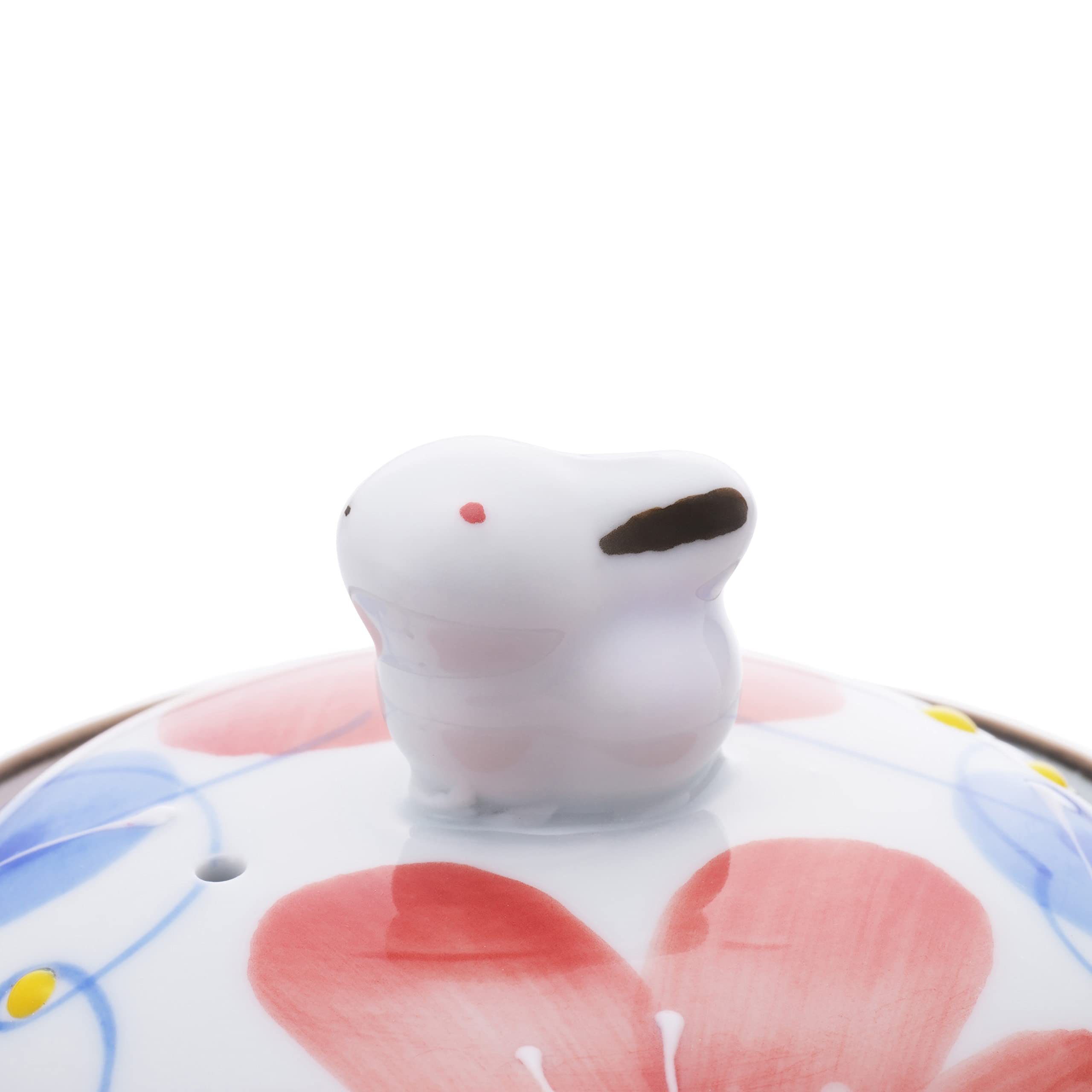 Amazon｜団陶器 有田焼 手描き大輪花うさぎポット(カゴ網付)｜急須