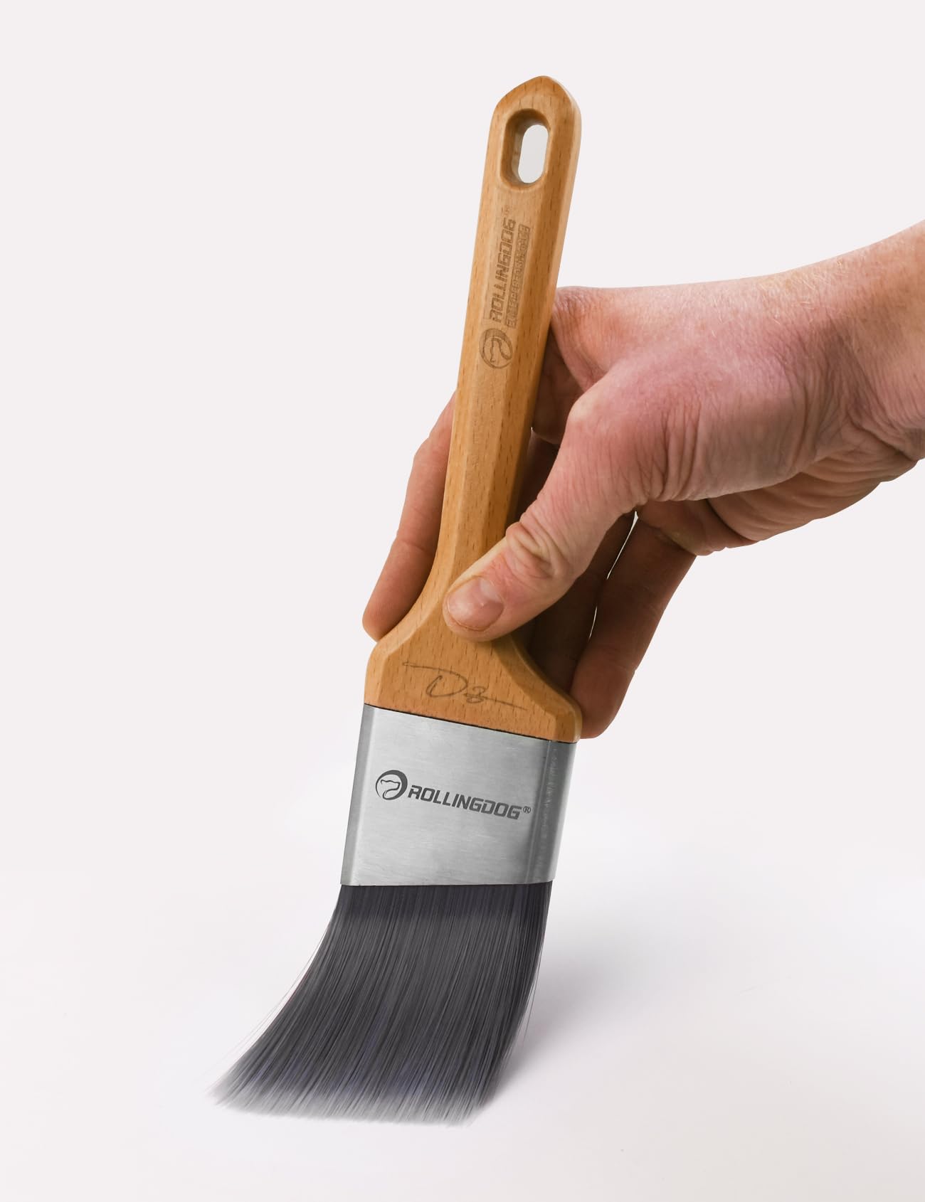 ROLLINGDOG Pincel profesional para paredes – Brocha de pintura angular de 2.5 pulgadas, pinceles de pintura de pared, fácil de limpiar filamento suave