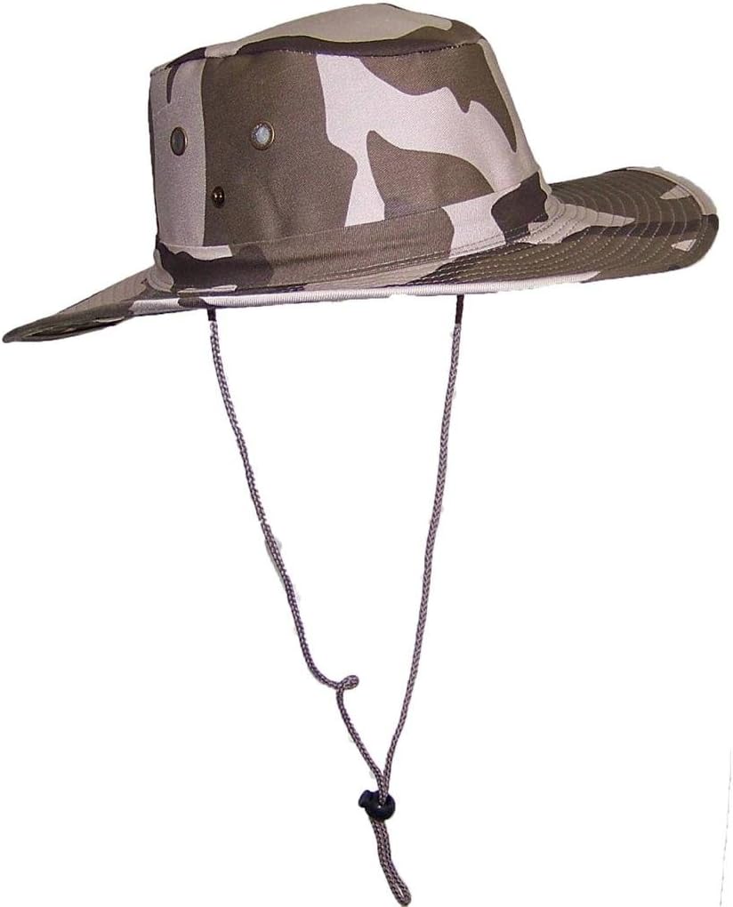 Tropic Hats 2 3/4" Wide Brim Men Safari/Outback Summer Hat w/Snap up Sides - Desert Camo Extra Large