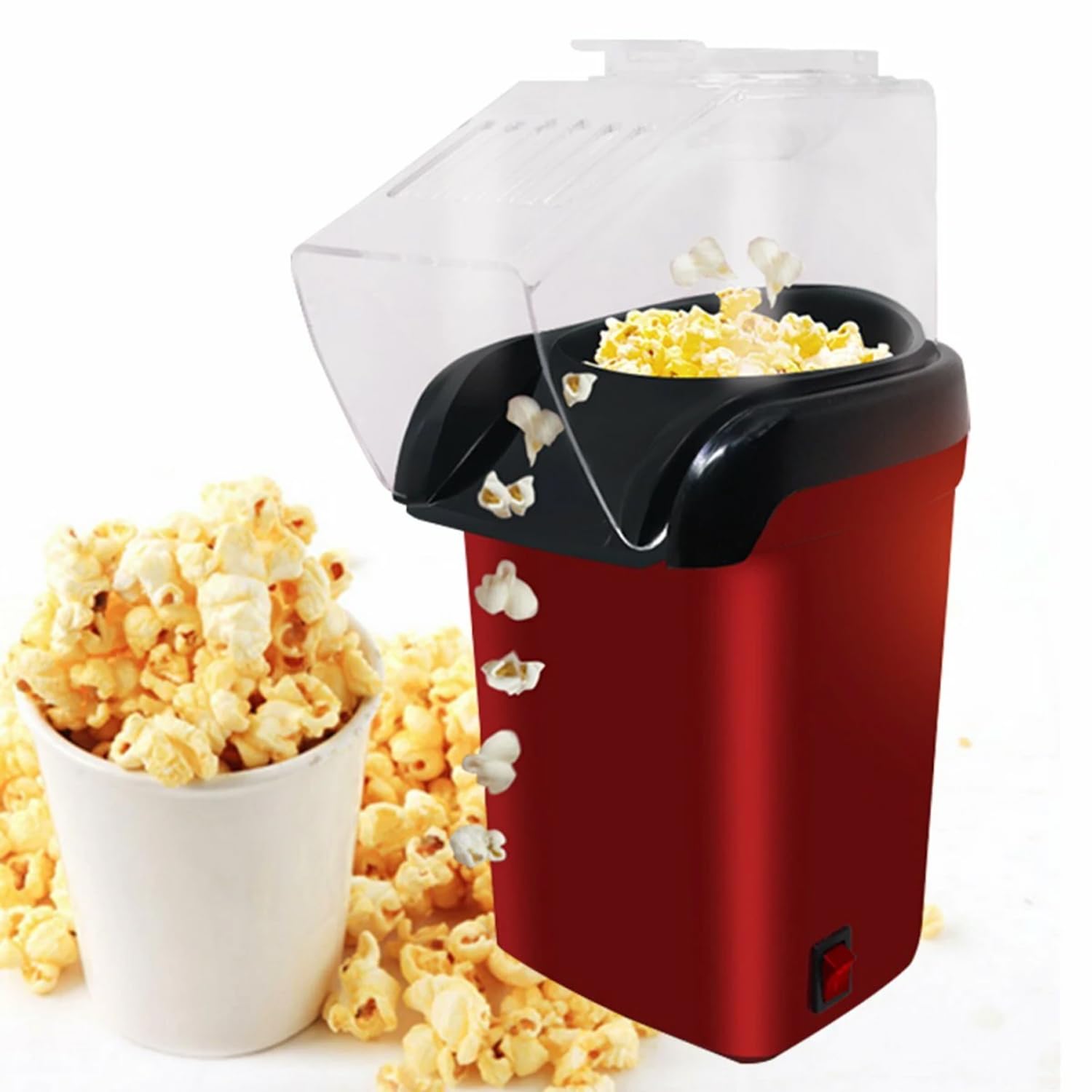 Casaquin Hot Air Popcorn Maker – 1200W Electric Popper | Oil-Free, Healthy Snacks for Kids & Adults | 1-Year Warranty | Perfect for Home, Movie Nights & Parties