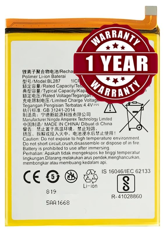 Image of Original BL287 Battery Compatible for Lenovo K9 Note | K5 Note (2018) - (3760mAh) - 1 Year Warranty BC45