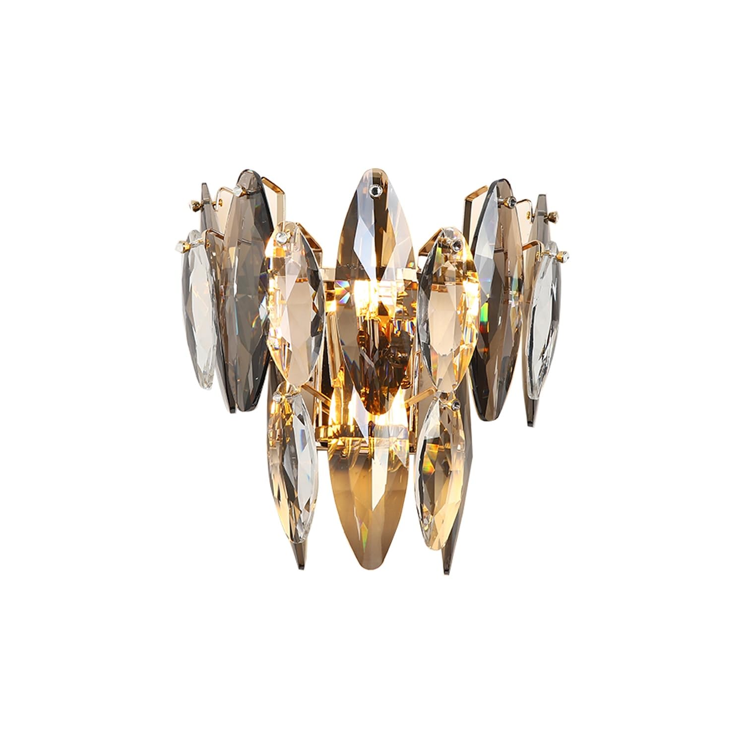 Apliques Dormitorio Lámpara 2 Luces E14 [Con Bombilla] Cristal Colgante Pared Cristal Aplique Americana Mesita Noche Sala Escalera Pasillo Iluminación Decorativa Interior