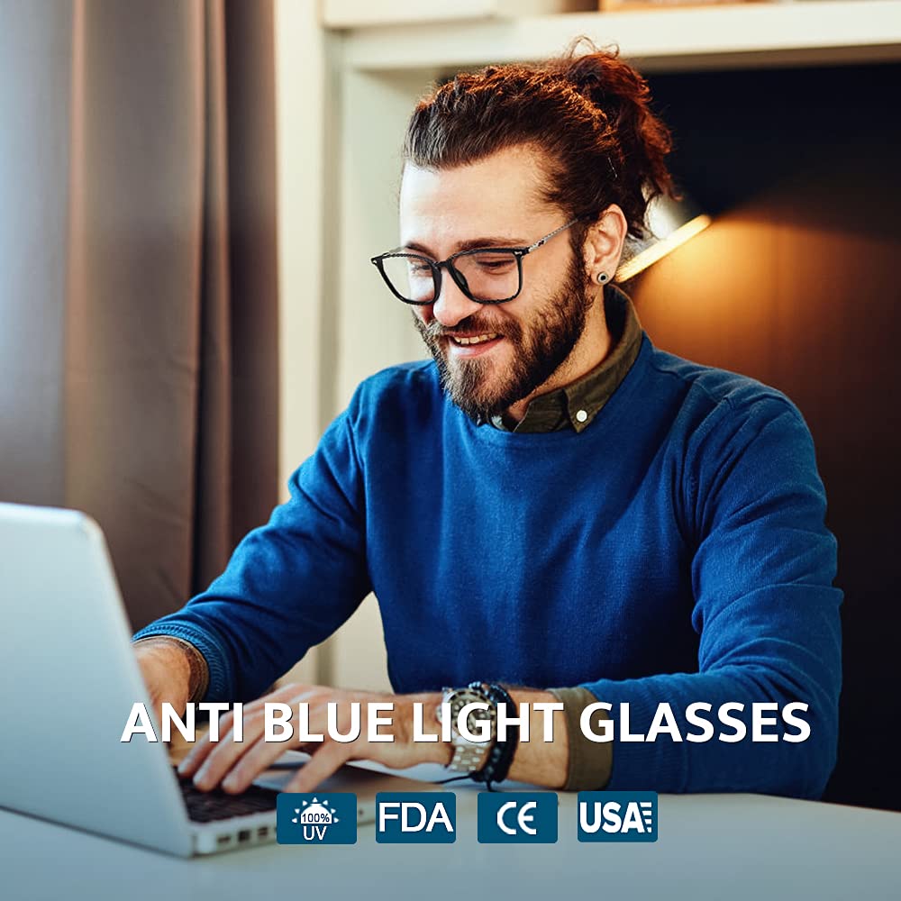 Cyxus Gafas luz azul cuadradas con marco clásico para computadora para hombres y mujeres