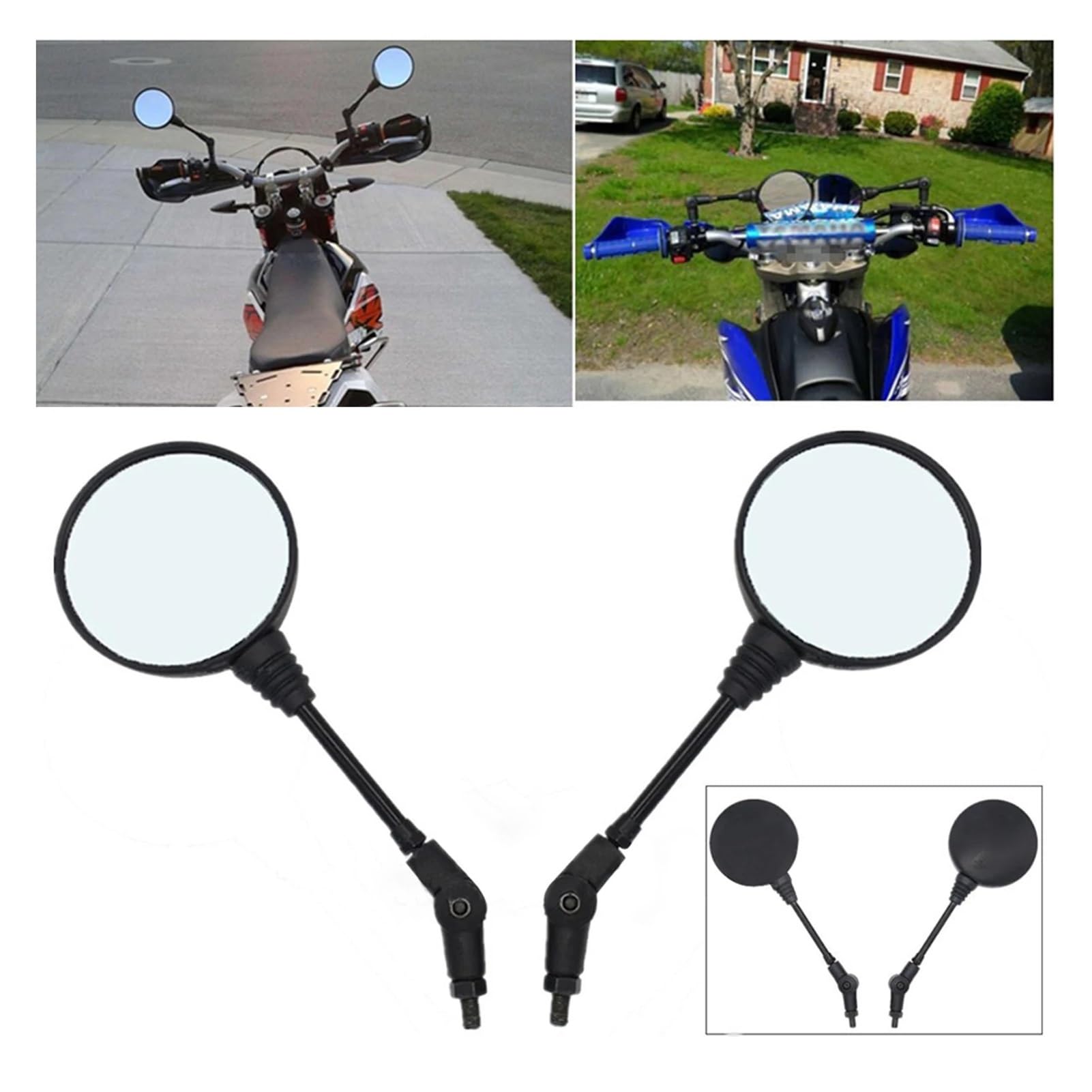 pour Ho&NDA pour Suz&uki pour Kawa&saki Moto Scooter Guidon Pliable Forme Ronde Rétroviseur Latéral Base Modifiée Rétroviseur Moto