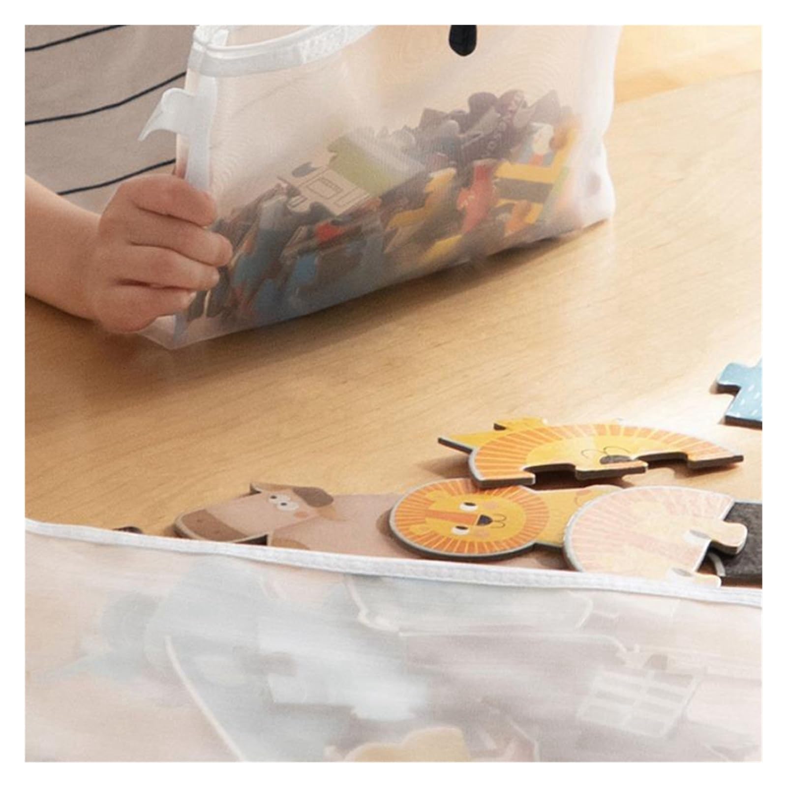 Borse con cerniera per portafogli, Borsa impermeabile con cerniera in rete for documenti e oggetti personali, confezione da 3 diverse misure(SML-3PCS)