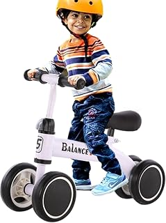Toddler Balance Bike | Kids Striders Bike,Toddler Bike with Adjustable Seat, No Pedal Infant 4 Wheels Bicycle, Baby's First Bike First Birthday Gift