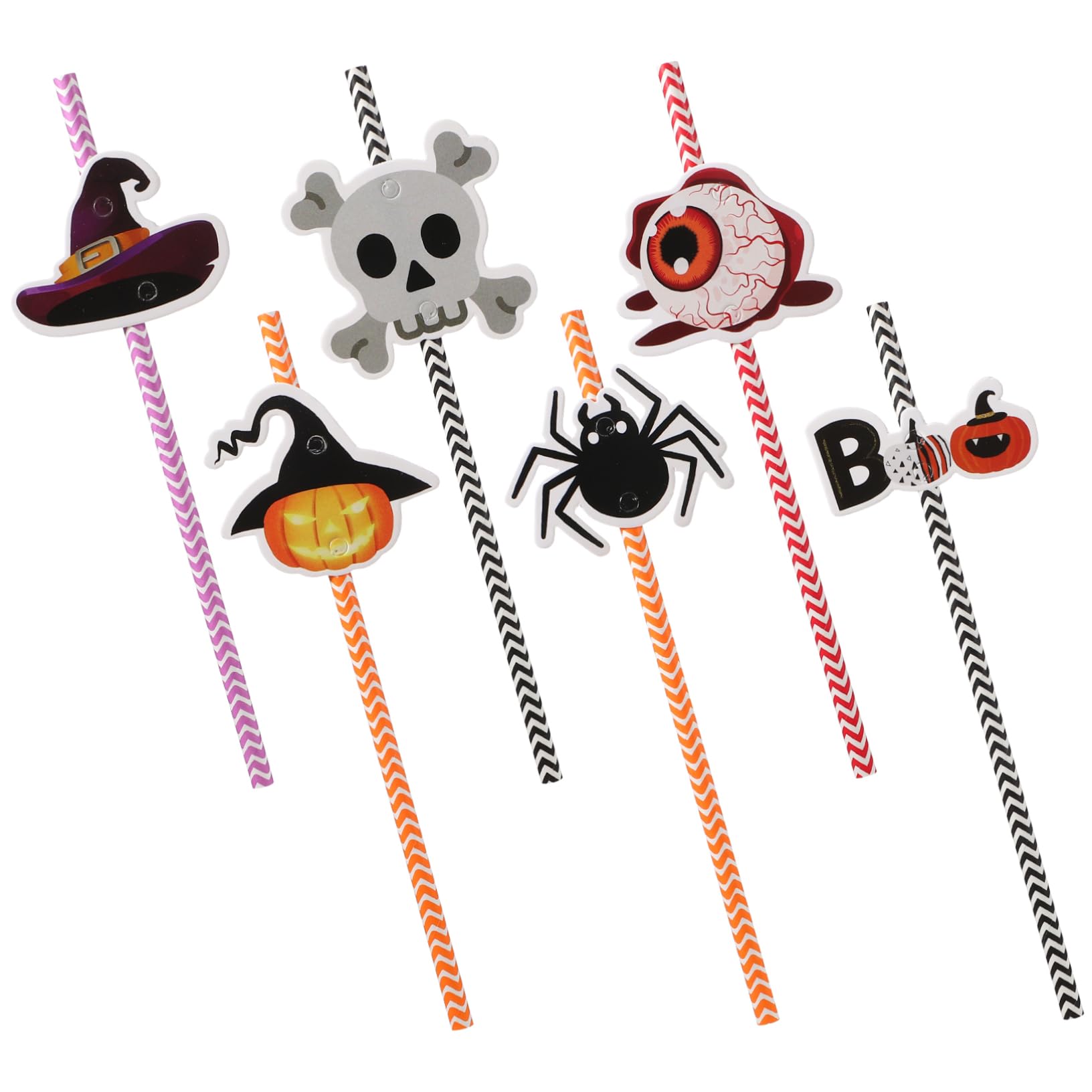 6confezioni Cannucce di Carta da Stampare per Halloween di Cannucce Decorative Strisce Colorate per Feste in Casa e Articoli per Feste