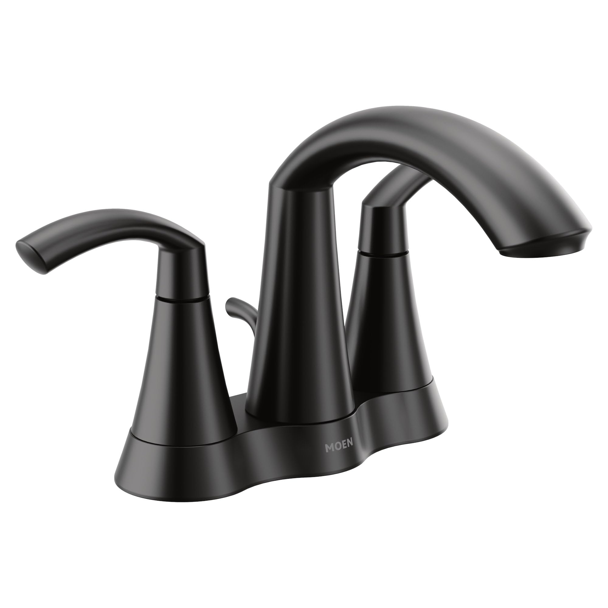 Photo 1 of Moen 6172BL Glyde Two-Handle High Arc Centerset Bathroom Faucet, Matte Black